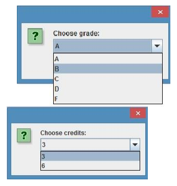 The interface to the program should be a GUI that looks similar
