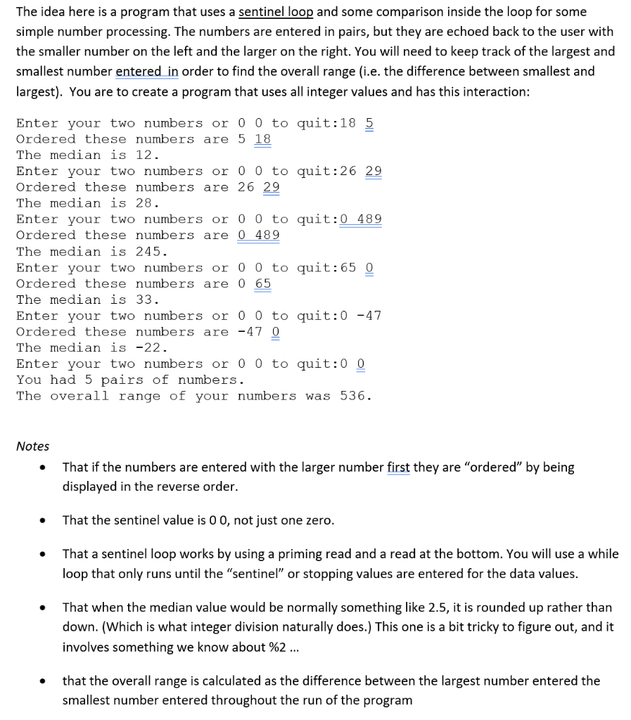 programming C The idea here is a program that uses a sentinel
