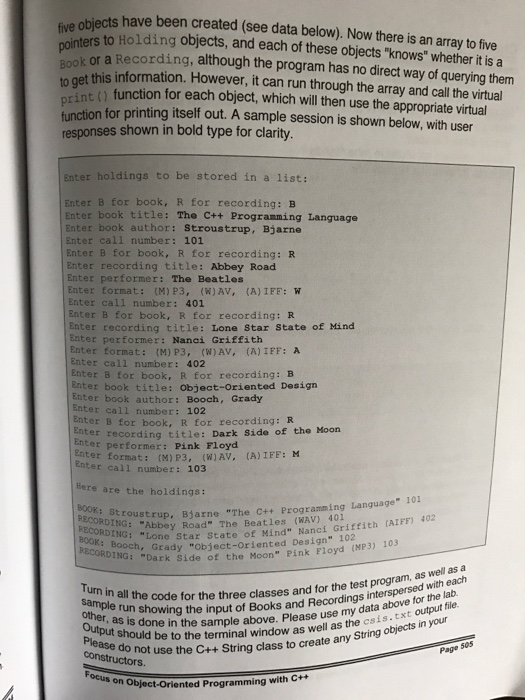 inheritance Polymorphism Lab (Library Holdings) In this assignment you will learn how