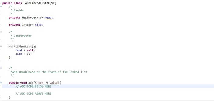  Implement HashLinkedList, which is a simple version of the singly linked