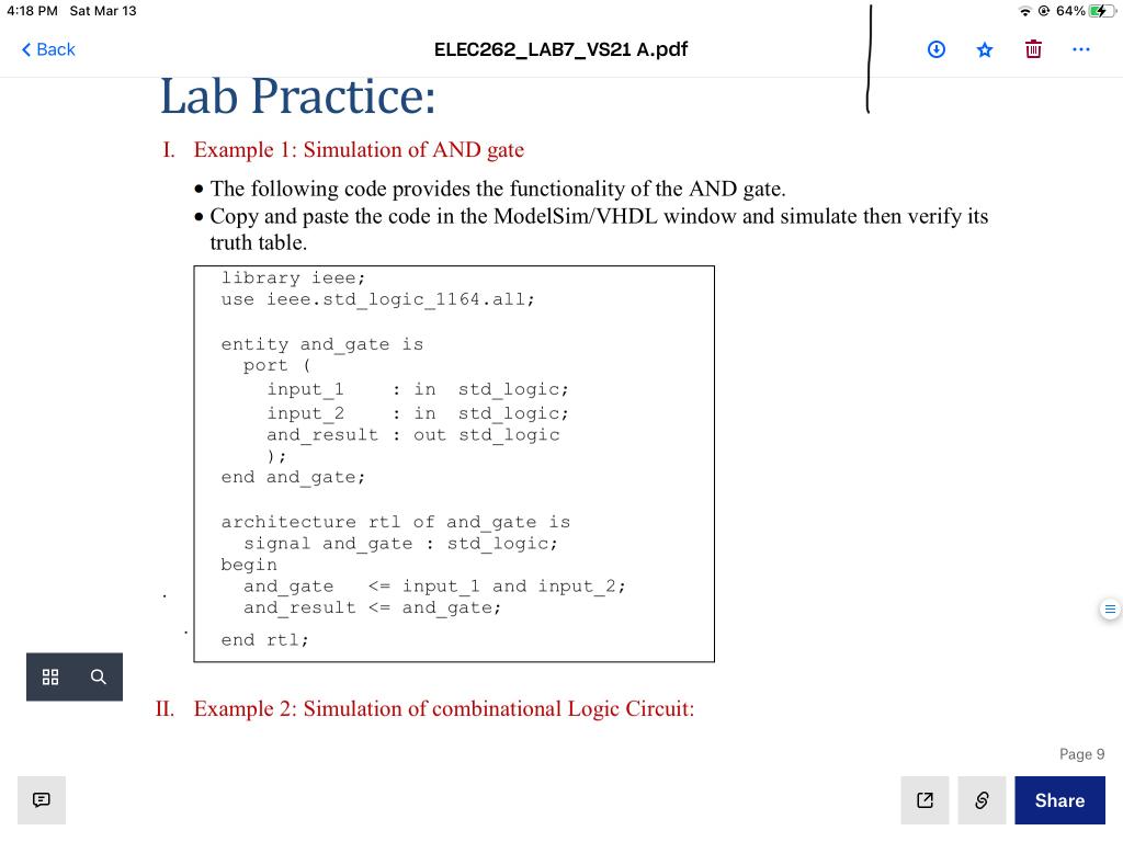 Can you solve the post lab in model sim? 4:18 PM Sat