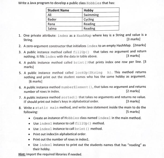 Write Java program Write a Java program to develop a public class