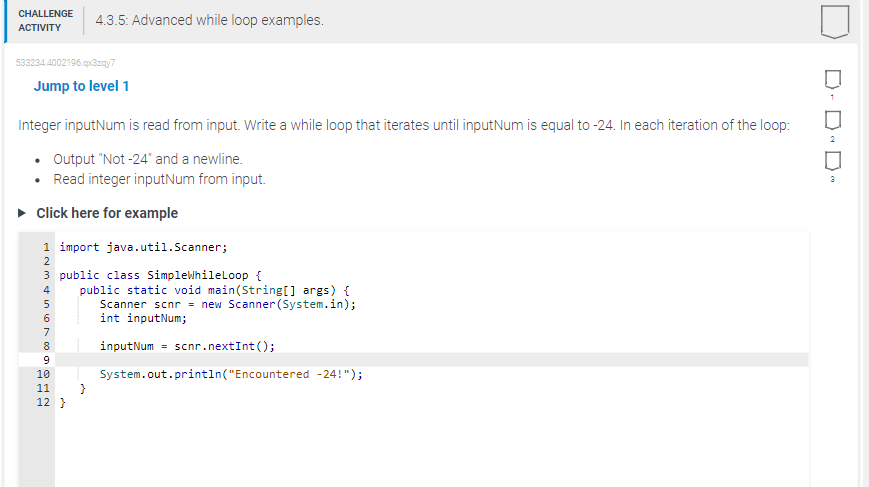  Jump to level 1 Integer inputNum is read from input. Write