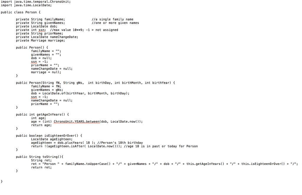 Use the code for the classes in the given pictures. Summary: Write