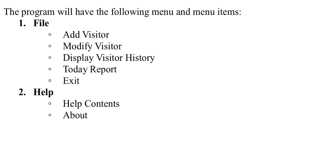 Instantiate classes 3. Inheritance 4. Graphical User Interface concepts 5. Inner classes