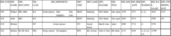  Please normalize this table up to 3 normal form. You need