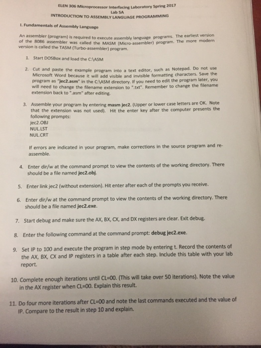  ELEN 306 Microprocessor Interfacing Laboratory Spring 2017 Lab 5A INTRODUCTION To