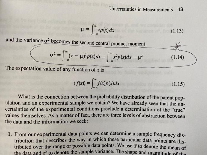 Antly Uncertainties in Measurements 11 * o2 = lim bin - w)
