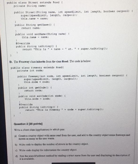 1 [20 points) Implement the class Country only. The code of the