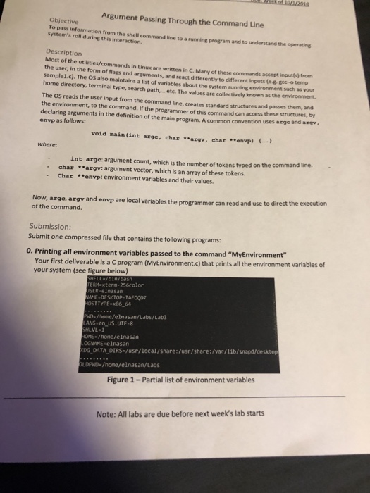  Argument Passing Through the Command Line Objective To pass information from