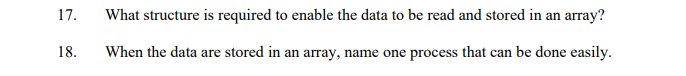 Python Program 17. What structure is required to enable the data