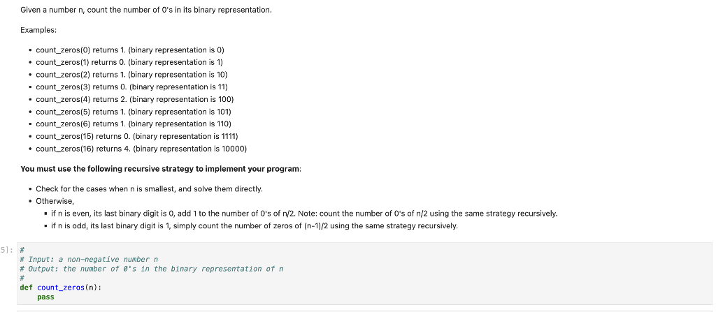 Please write in Python. Given a number n, count the number of