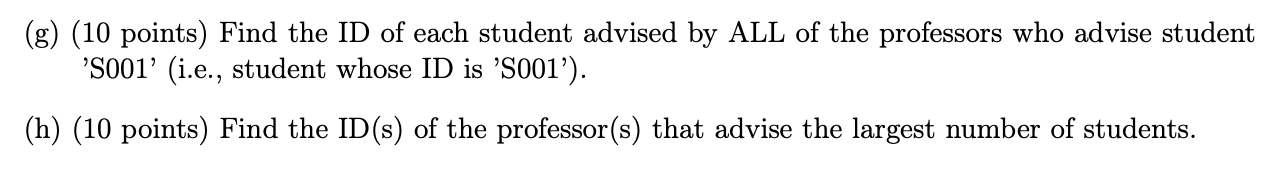 table professor ( professor_ID varchar (10), professor_name varchar(30), ZIP_code char(5), salary numeric