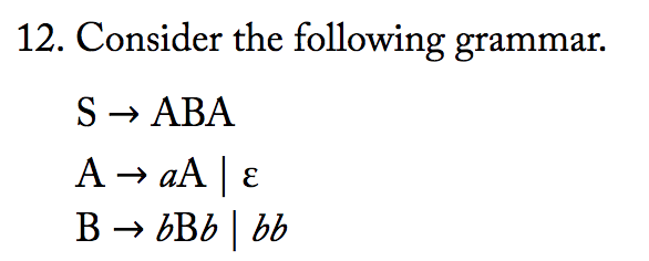 \ a) make derivation between aaabbbba b) make a parse tree of
