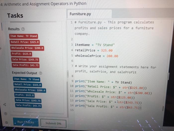 How do I answer the Arithmetic and Assignment Operators in Python in