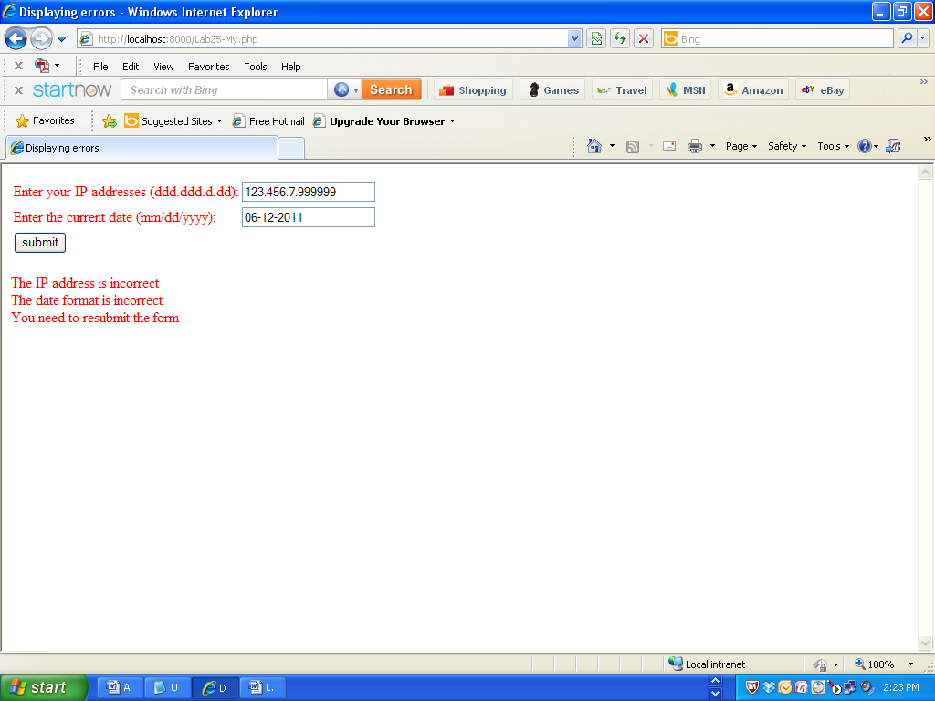 format for the IP address containing digits separated by dot character '.'