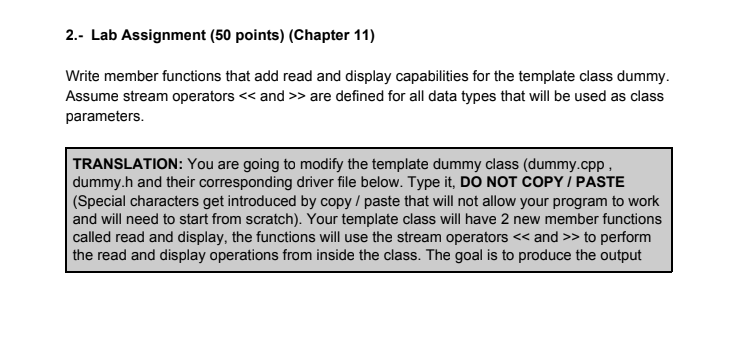  2. Lab Assignment (50 points) (Chapter 11) and display capabilities for