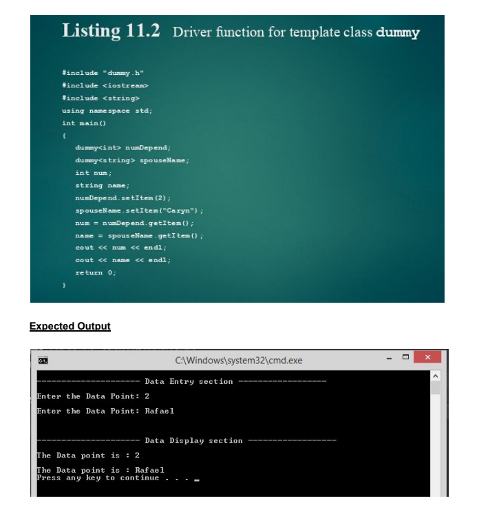 to modify the template dummy class (dummy.cpp, dummy.h and their corresponding driver