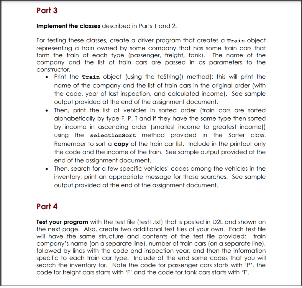 selectionSort(T[] list){ int min; T temp; for(int index = 0; index Please