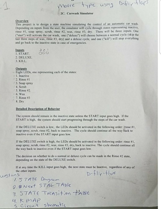 design a finite state machine with the following problem statement a Moore