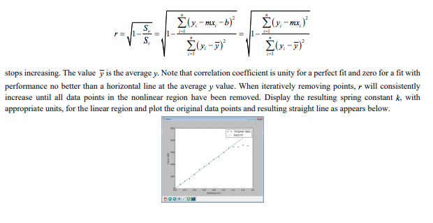 distances in in. and forces in lbf when stretching a spring. The
