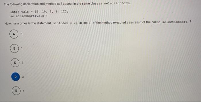 static void selectionSort(intti elements) { for (int j = 0; j )