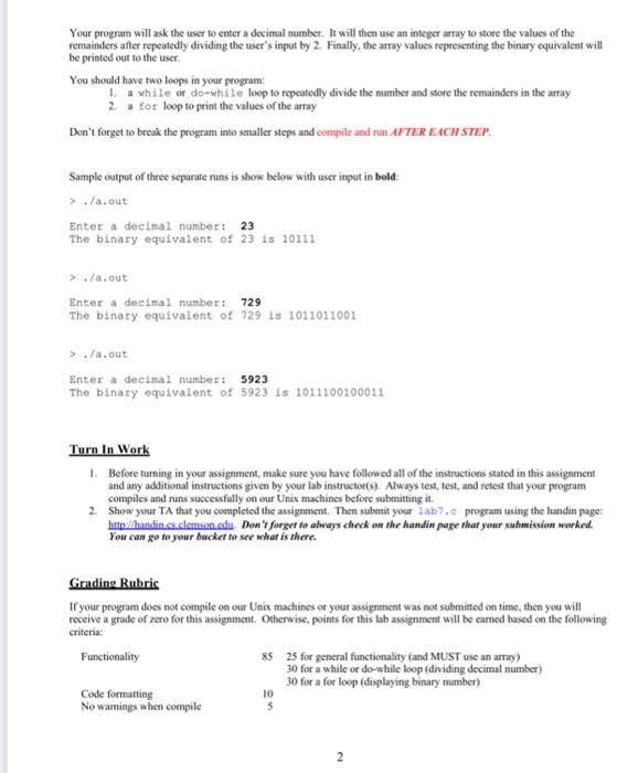 in for visible view CpSc 1111 Lab 9 Arrays Overview This weck,