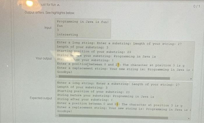 of your substring: 20 String before your substring: The quick brown fox
