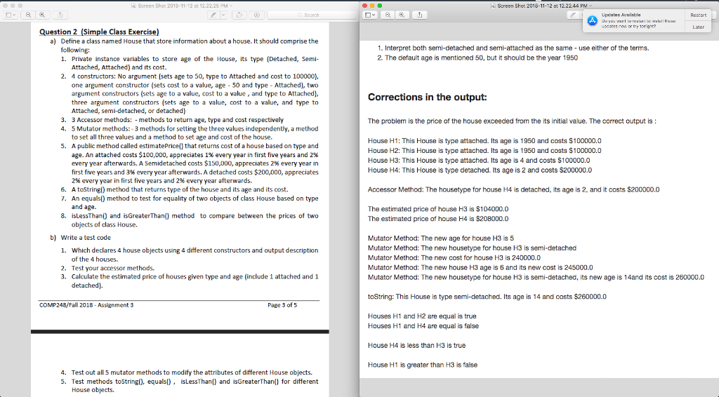 Java programming. Only public and private classes allowed. a) Define a class