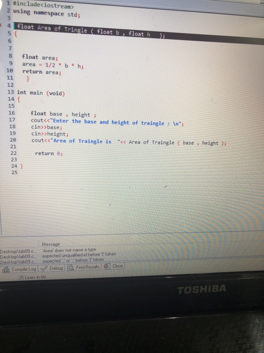  What is problem 1 #includec iostream 2 using namespace stdj float