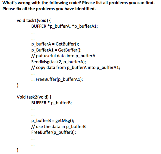  What's wrong with the following code? Please list all problems you
