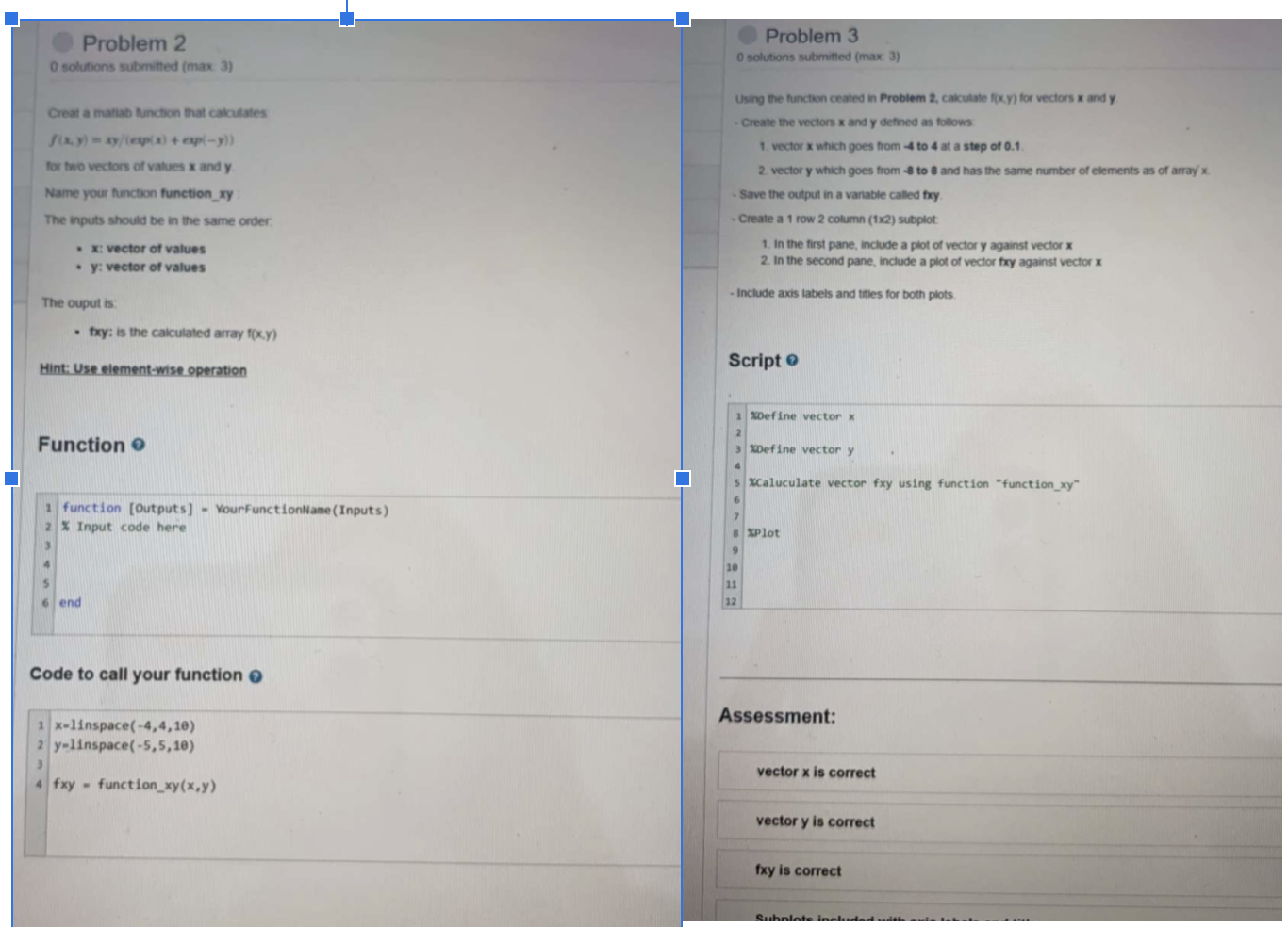  Problem 2 O solutions submitted (max 3) Problem 3 O solutions