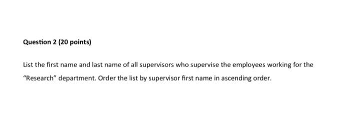 this database please use first question information and data List the first