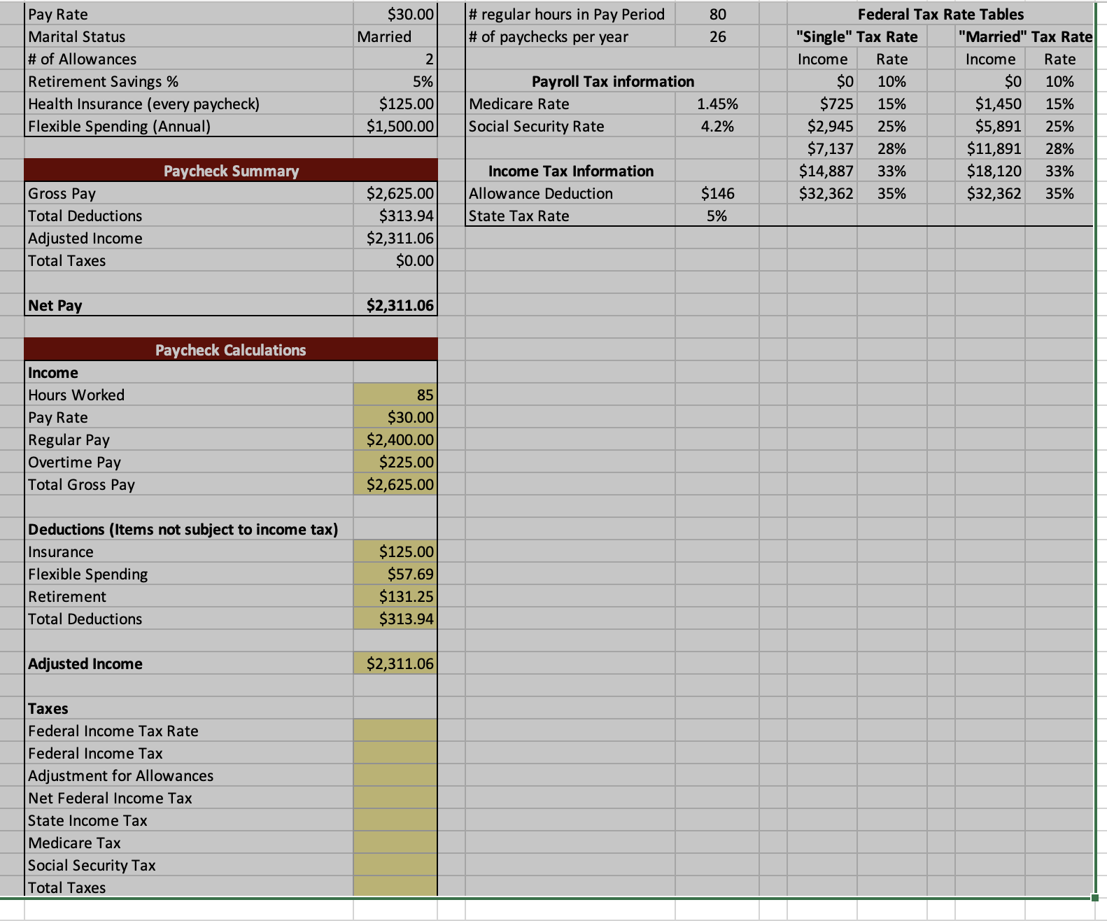  Use an IF function with nested VLOOKUP functions to calculate the