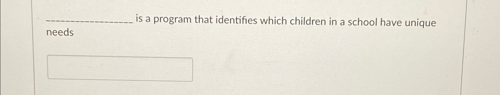  is a program that identifies which children in a school have