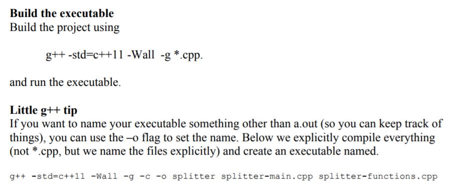 to open) then save as splitter- main.cpp Now make the splitter-functions.cpp and