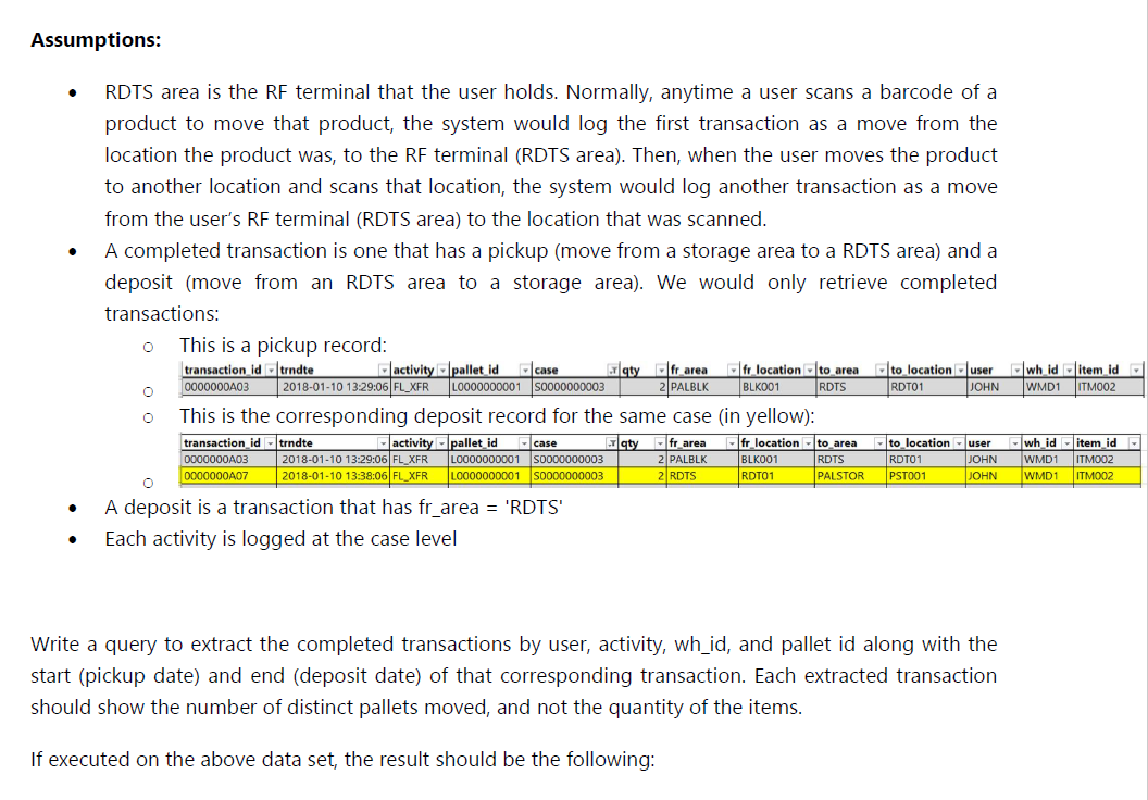 day). There could be some other activities (different value for activity field)