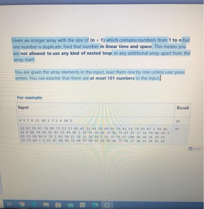 (n + 1) which contains numbers from 1 to n but one