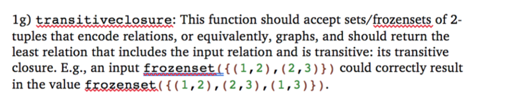 Python Programming- The program should accept set/frozenset of 2 tuples from the