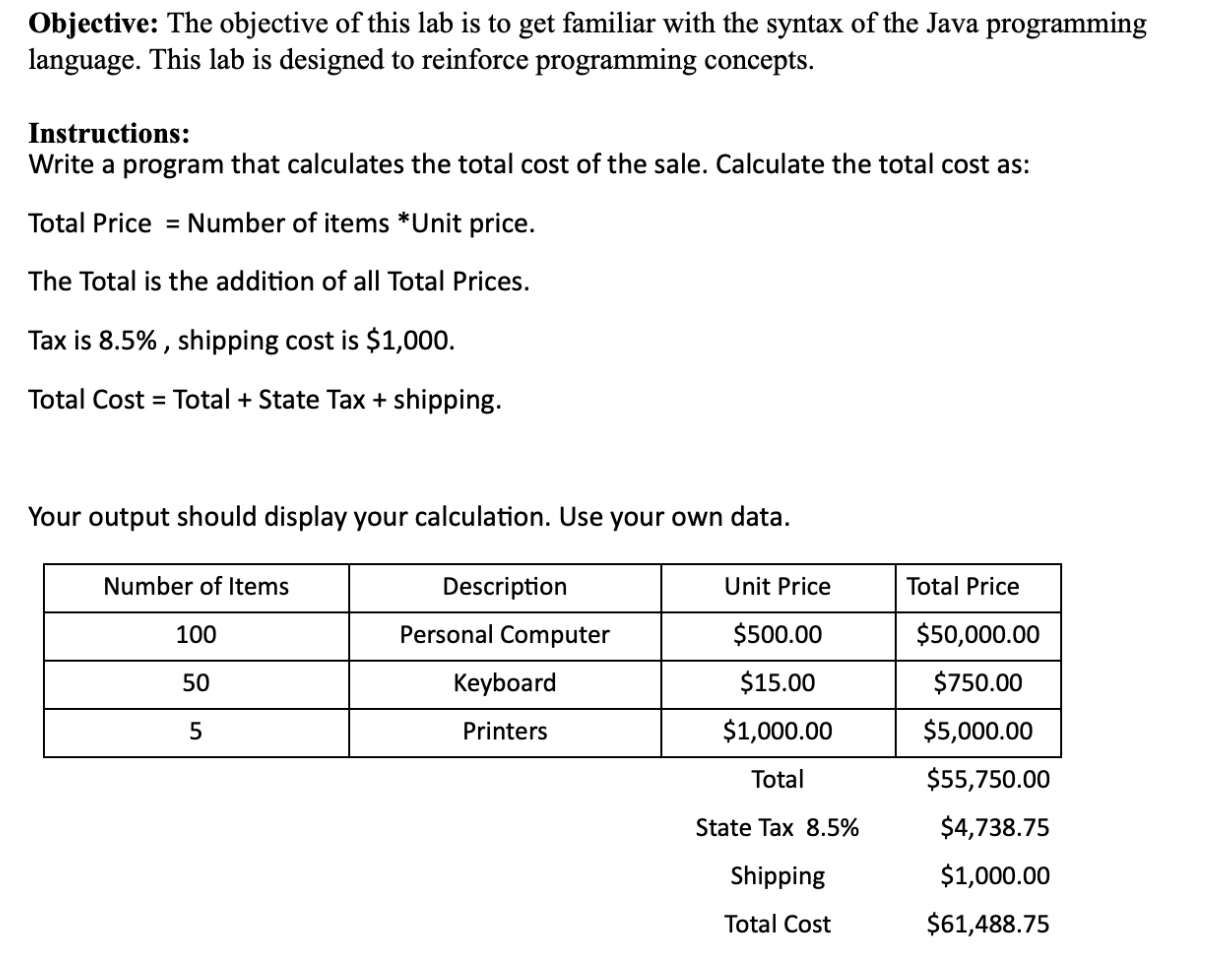  Java script: Also please put comments explaining each variable. 