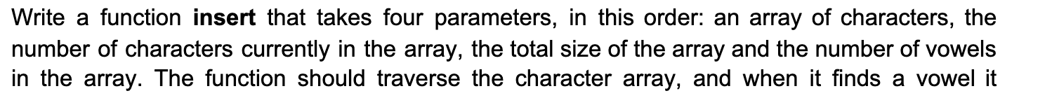  In C++ please Write a function insert that takes four parameters,