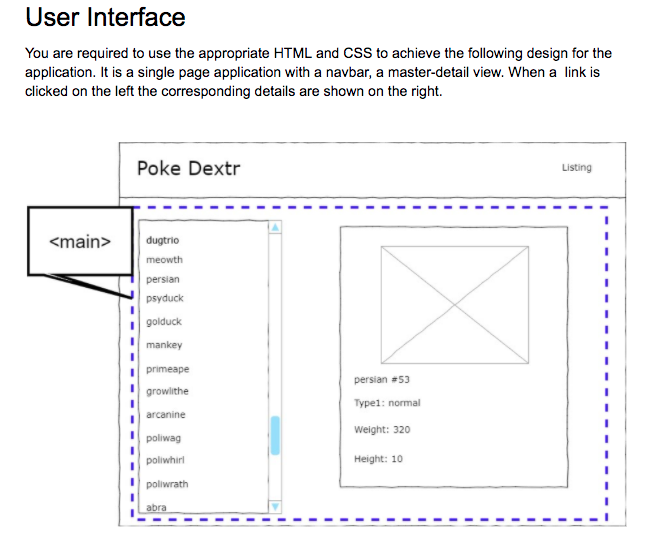  User Interface You are required to use the appropriate HTML and