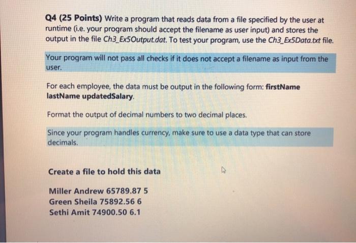please help with this for C++. how would i create a file