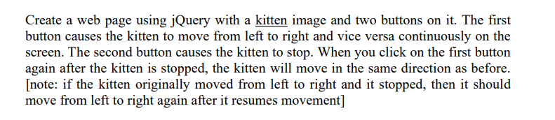  Create a web page using jQuery with a kitten image and