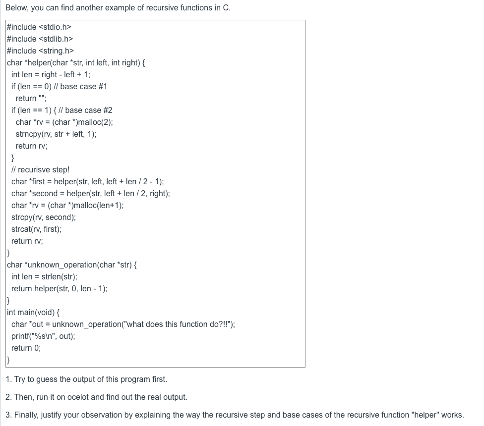 Please help! The code is in C. 