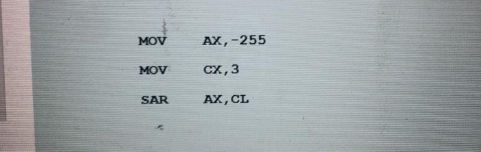 of all instructions given below. (Btn ana registerin son halini doldurun.) MOV