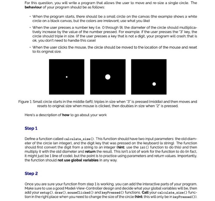 Using Processing and Python Code: For this question, you will write a