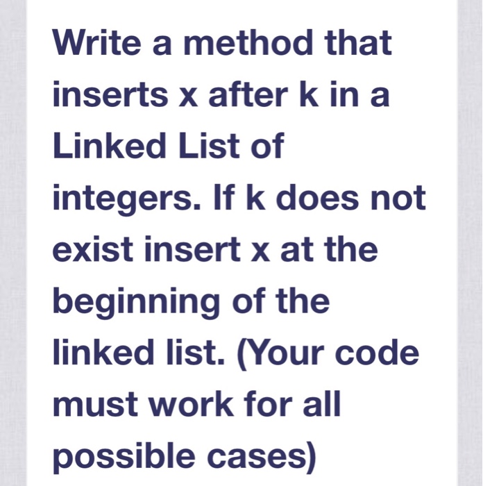  Building insert methods single linked list Java coding Please help me