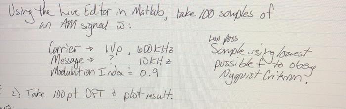 please give matlab code Using the Live Editer in Matlub, take 100