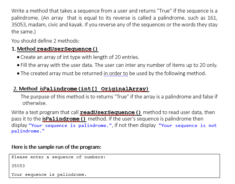 i want this java language Write a method that takes a sequence